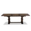 Ensemble de table de salle à manger 7 pièces composé d'une table de salle à manger rectangulaire avec rallonge amovible et 6 chaises de salle à manger Parson en tissu brun, patiné Jacobean-1437975339-1437975338-1437975329