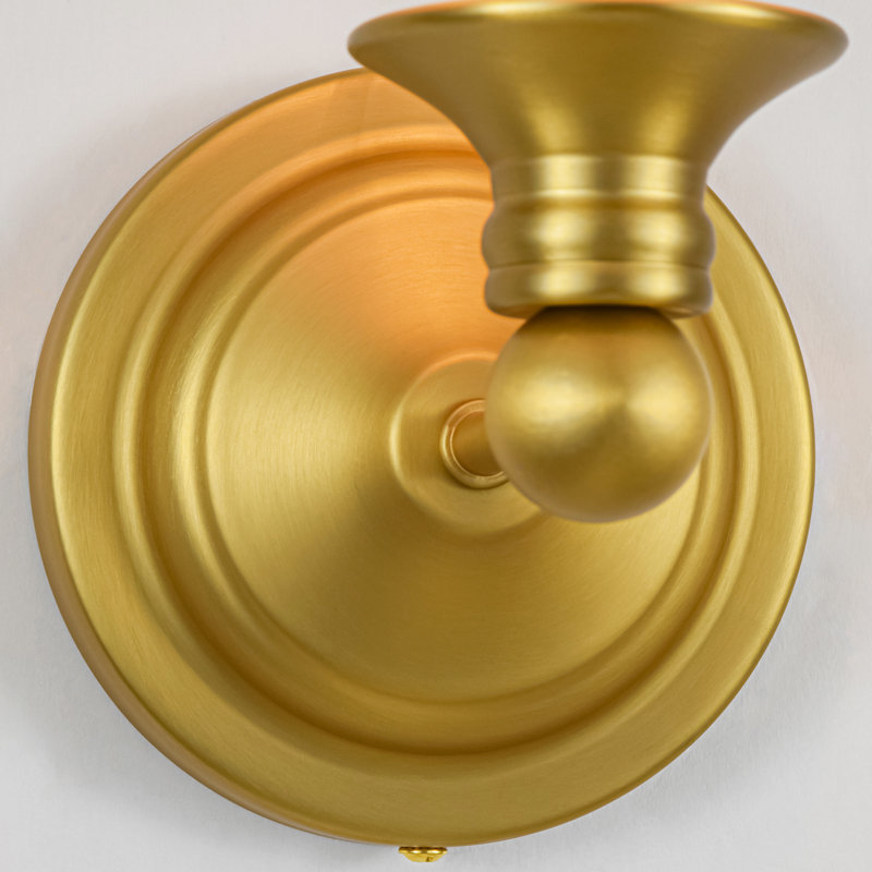Applique murale moderne 1 lumière avec abat-jour en tissu, Doré