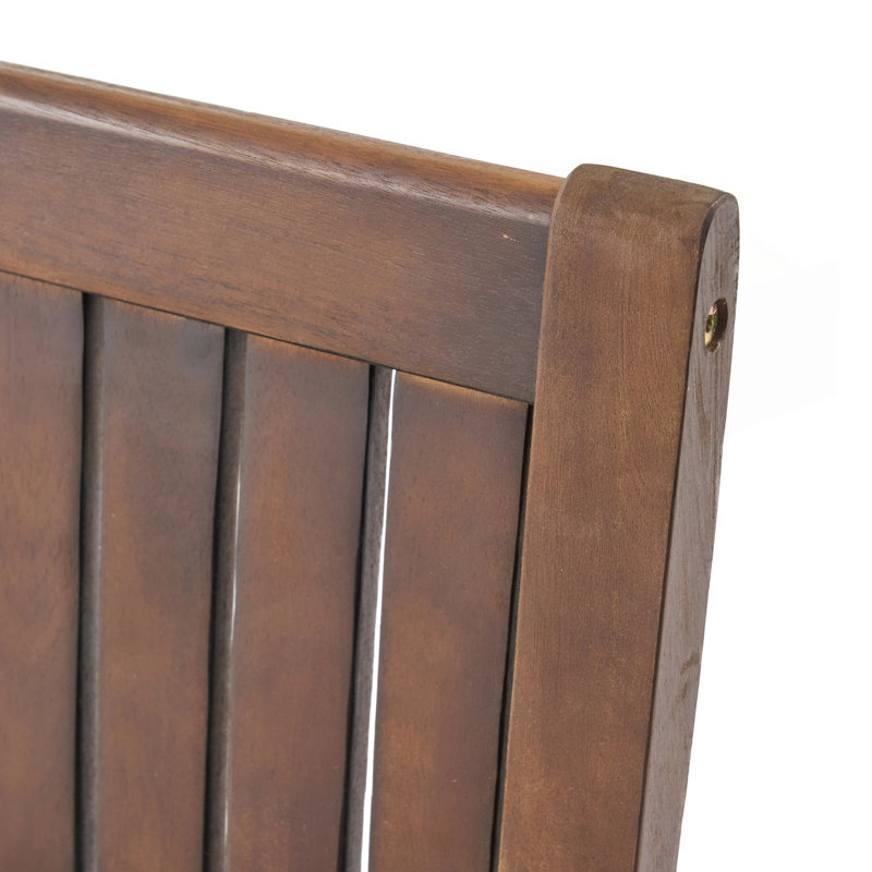 Dark Brown Acacia Wood Outdoor Dining Chair Set