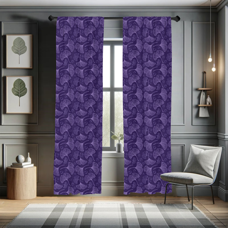 Gingko Semi-Sheer Rod Pocket Curtain Panels, 28" x 84"
