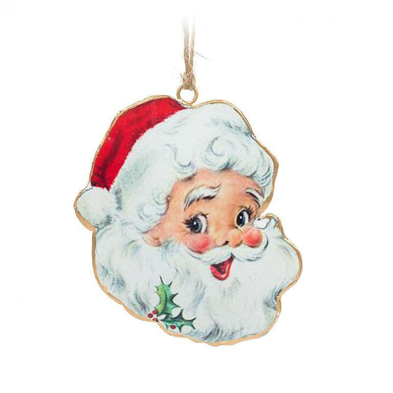 Ornement tête de père Noël rétro