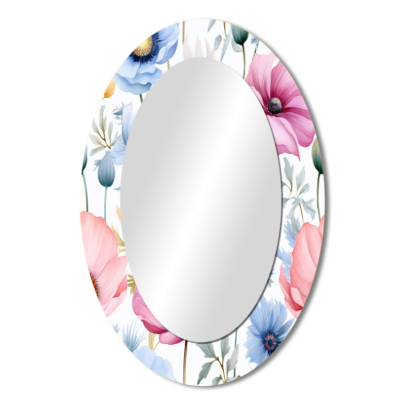 Miroir mural rose et bleu Petunia, 36 po x 24 po