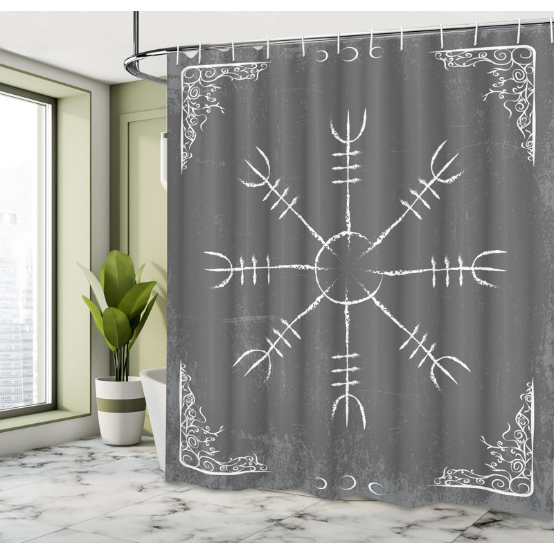 Ensemble de rideau de douche + crochets, H 70 po x l 69 po