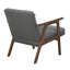 Chaise d'appoint Cathy, coussins en mousse, polyester gris foncé, accoudoirs brun noyer-126034595