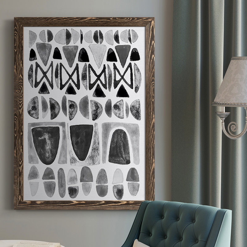 «Gray Arches II», reproduction encadrée de qualité supérieure - prête à être accrochée, Pas de tapis, Toile avec cadre noyer