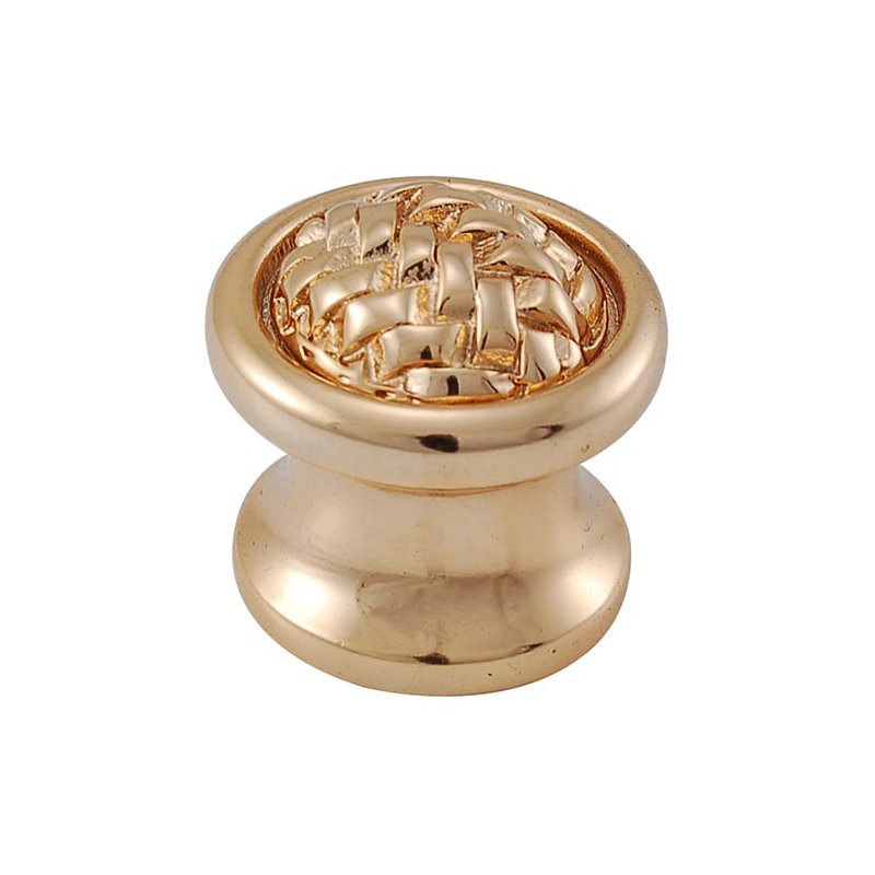 Cestino Mushroom Knob, 0.875" H x 0.875" W x 0.875" D, Polished Gold