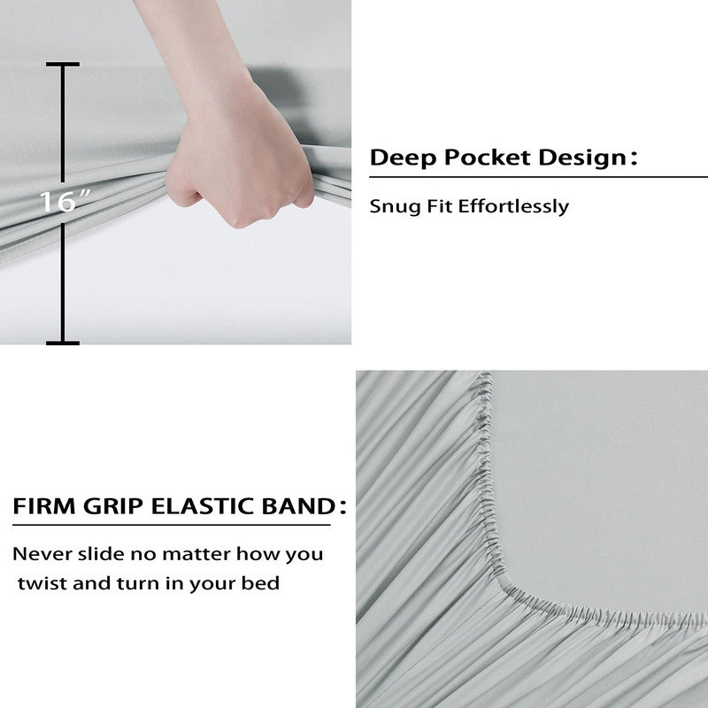 Cool Bamboo-Derived Bed Sheets & Pillowcase Set – Soft, Breathable, Deep Pocket