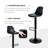 Adjustable Black Bar Stools with PU Leather Padded Seat & Back, Swivel Counter Height Bar Chairs with Footrest, Plastic Shell and 2-Level Gas Lift for Kitchen Island, Home Bar, Apartment Dining (Set of 2)-799991309