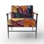 Fauteuil d'appoint rembourré à motif floral coloré Collage III-1100573083