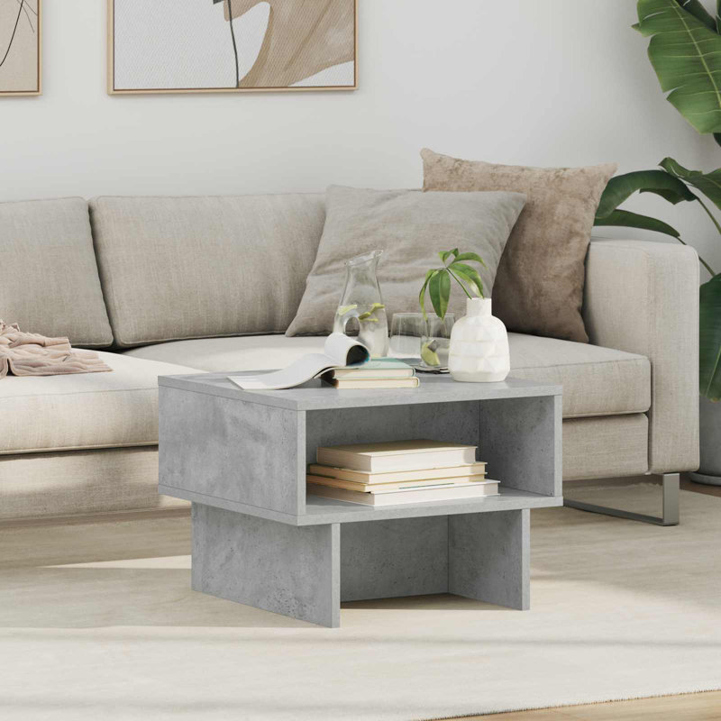 Coffee Table with Storage, Concrete Grey, 35cm. H x 48cm. L x 46cm. W