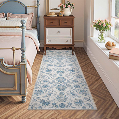 Geometric Floral Washable Non-Slip Area Rug