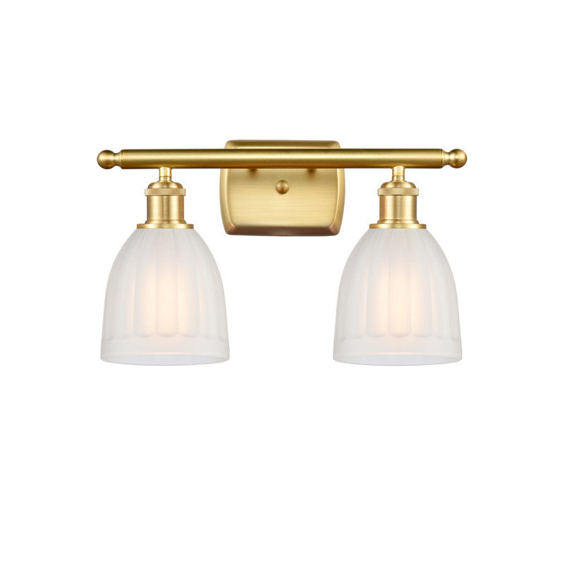 Éclairage pour salle de bain 2 lumières Whitten, Ampoule DEL 6 watts Vinage, Blanc, Nickel poli