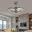 Ventilateur de plafond gris et doré 23,6 po avec anneaux lumineux à DEL 3ct, moteur à courant continu réversible 10 vitesses pour le salon, la chambre à coucher
