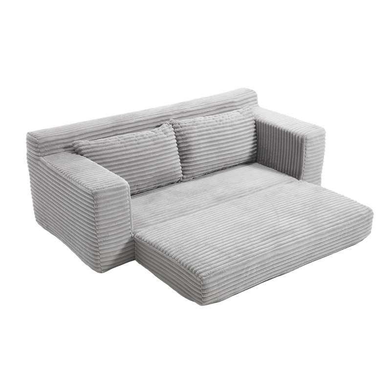 Canapé convertible avec mousse à mémoire de forme, structure en acier, sans assemblage, conception compacte pour les petits espaces et les appartements