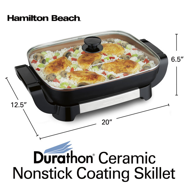 OVENTE 113 Sq. In. Black Electric Skillet with Nonstick Coating