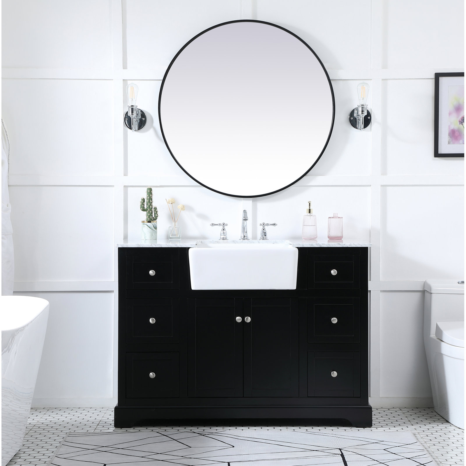 Pardue 48'' Single Bathroom Vanity, Black