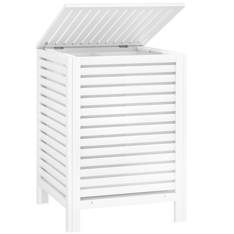 Panier à linge en bambou, Blanc