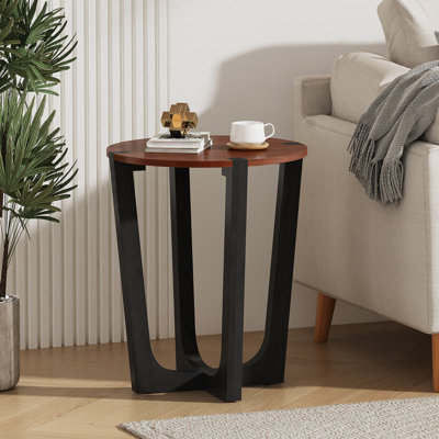 Table d'appoint en bois massif ACACIA, brun et noir