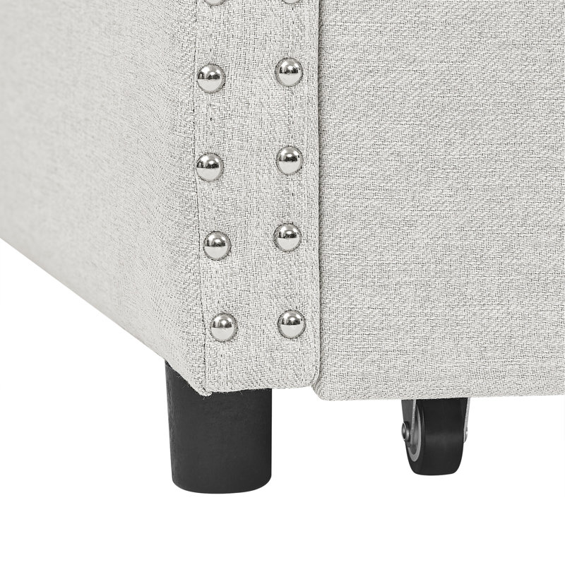 Comfortable Tufted Sofa Bed With Drawers And Sturdy Construction, Beige