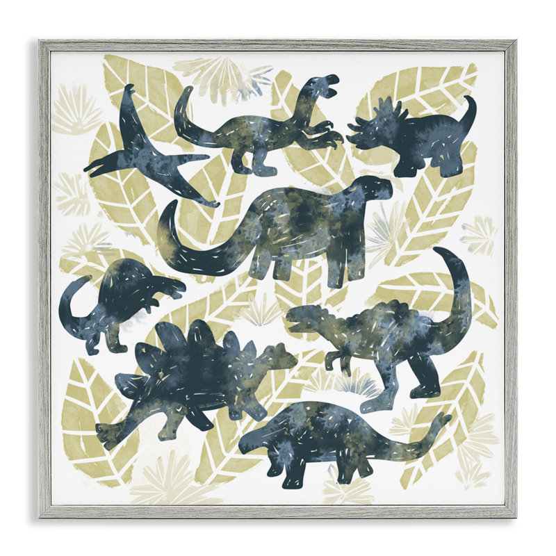 Wild Dinos, amis de la préhistoire, estampe numérique, conception par Connie Summers, Estampe numérique Farmhouse