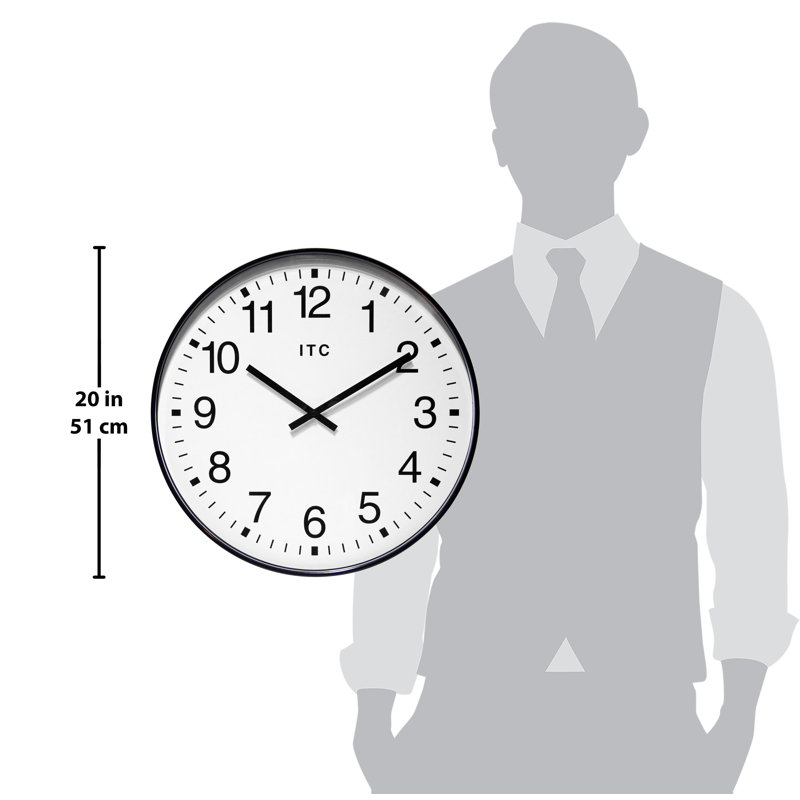 Horloge murale ITC 19,38 po - noir