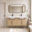 Dessus de meuble-lavabo en résine 60 po seulement, lavabo intégré blanc brillant, comptoir de salle de bain à surface solide pour le remplacement du grand meuble-lavabo