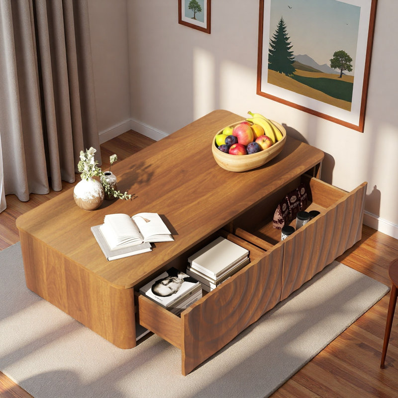 Table basse 2 tiroirs Modern, Brun