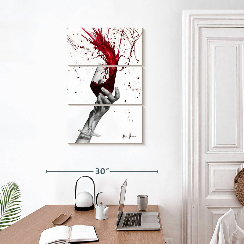 Yarlin Deep Red Swirl, 32" H x 20" W