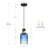 11" 1-Light Dimmable Stylish Blue-White Glass Pendant