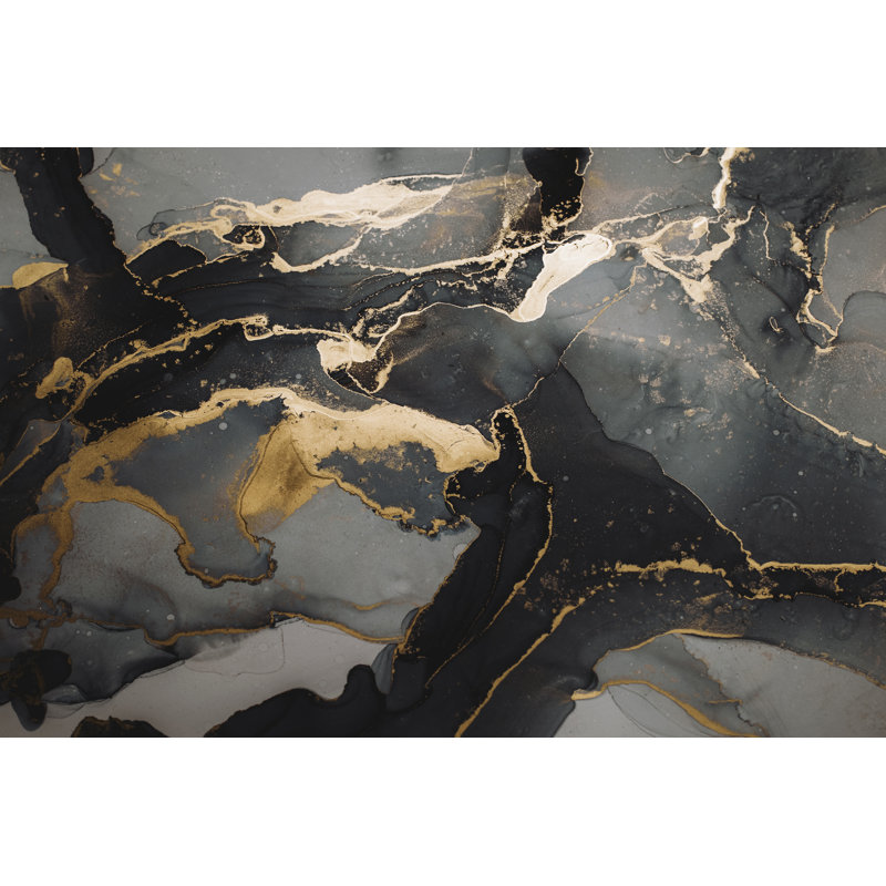 Talhaa, abstrait à l'encre fluide par Anntua, H 8 po x l 12 po