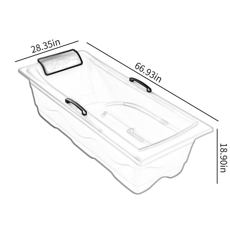 Ensemble de baignoire et douche en H 66,93 po H 18,90 po Simple Modern, Vert
