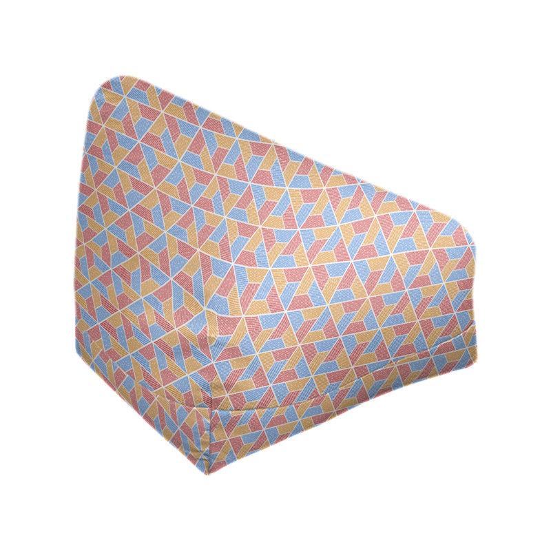 Fauteuil à billes Leffel, H 38 po x L 42 po x P 29 po, Pouf fauteuil, Bleu/rouge/orange