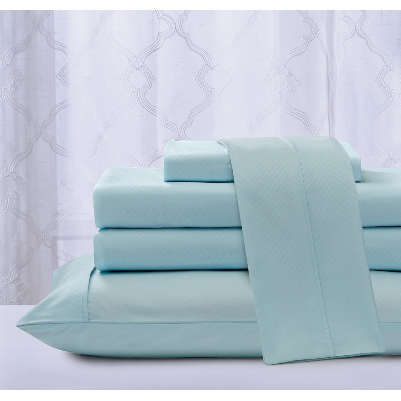 Ensemble de draps en rayonne 4 pièces, Ensemble de draps pour lit double + un drap-housse, Turquoise