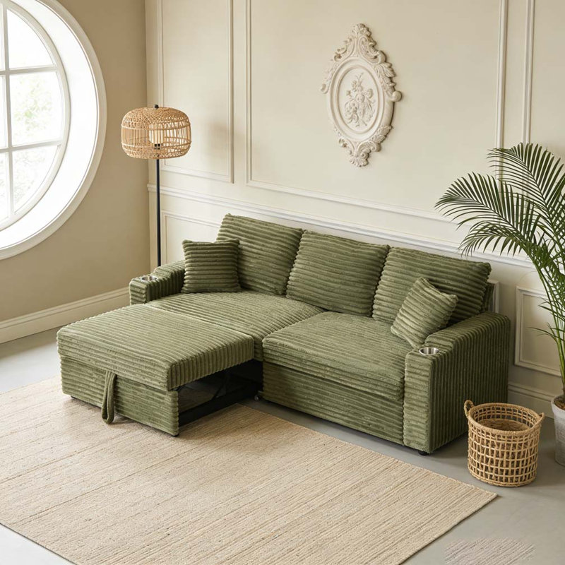 80-inch two-in-one folding sofa, Green