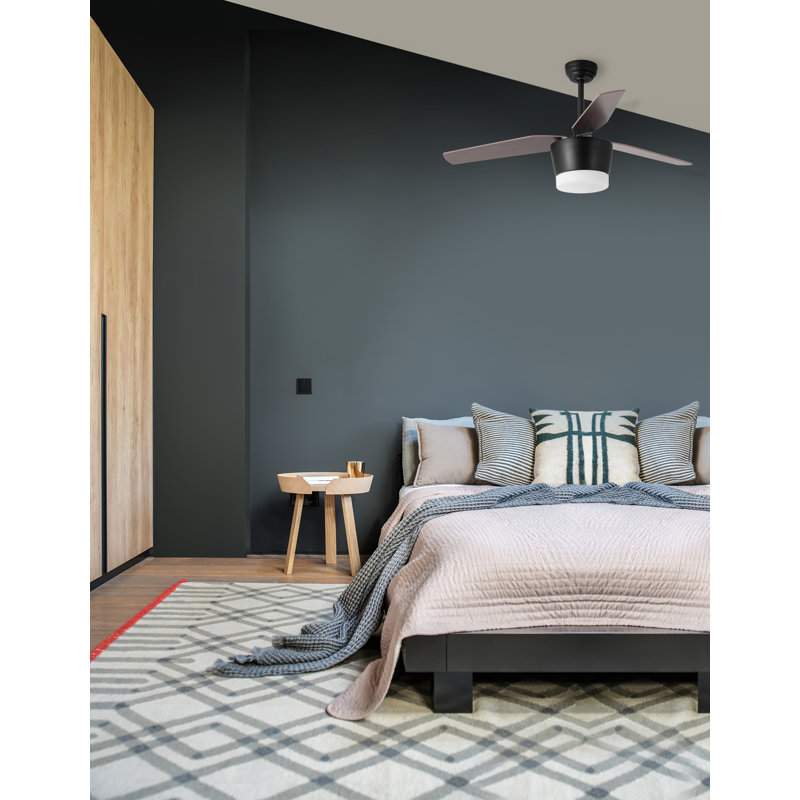 132cm Ceiling Fan with LED Lights, Black