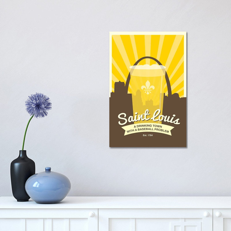 St. Louis - Drinking Town With A Baseball Problem by Benton Park Prints - Wrapped Canvas Gallery-Wrapped Canvas Giclée