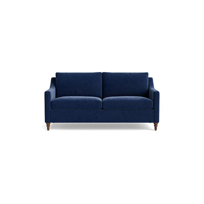 Vera Loveseat (70"), Walnut Finish (Turned), Performance Velvet - Uniform