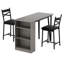 Ensemble de table de bar 3 pièces à hauteur de comptoir pour pub de cuisine, 2 chaises rembourrées et 3 tablettes à 3 niveaux-1160192662