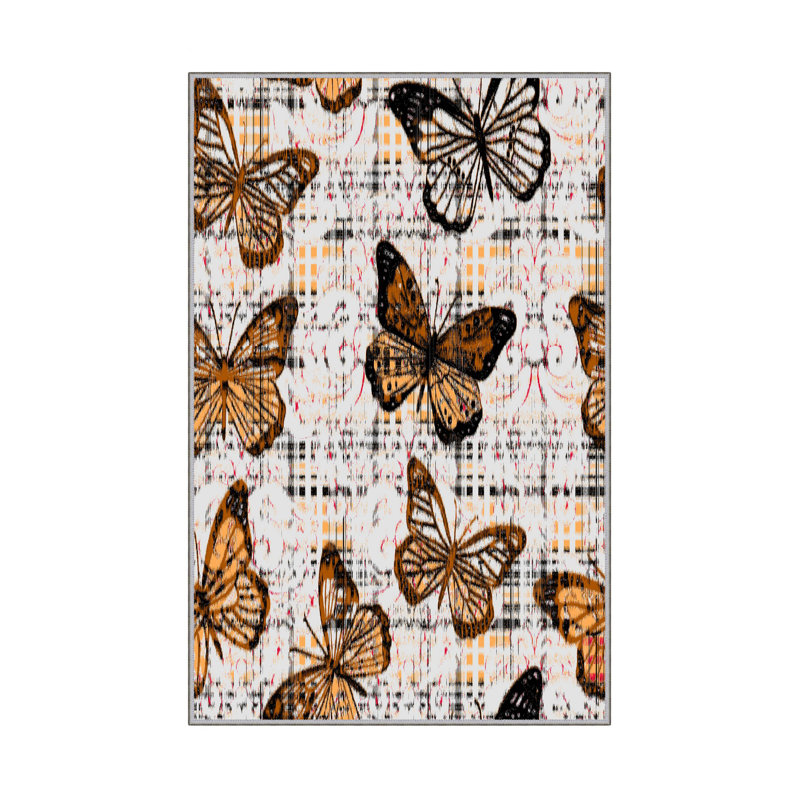 Luxurious Woven Carpet 5.2 x 7.5 ft, 100% Polyester, 0.4 in Pile Height | Antibacterial, Non-Slip PVC Dot Underside, Machine Washable | Elegant 3D Digital Print Design, Perfect for Living Room & Bedroom Décor
