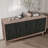Cabinets | 60” American Country Antique Sideboard with 4 Textured Doors, 2 Shelves | Black Vintage Walnut Brown | Solid &amp; Manufactured Wood | Traditional | Living Room