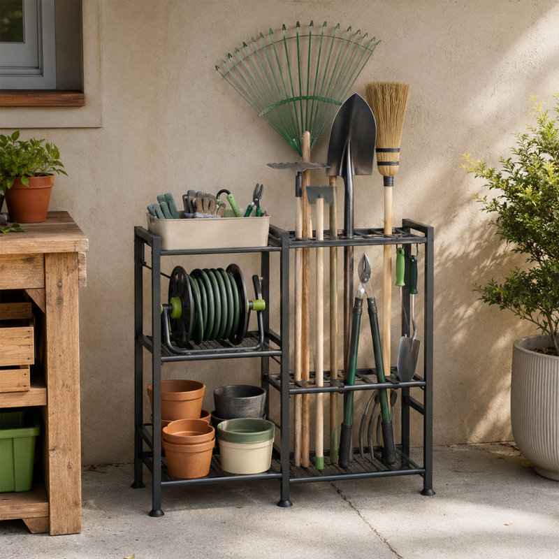 Garden Tool Organizer, Yard Equipment Storage Rack