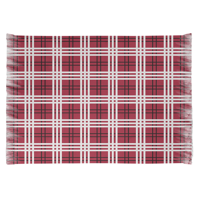 Plaid écossais blanc/mauve Tapis décoratif