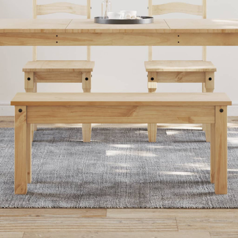 Landrienne Solid Wood Bench, Brown