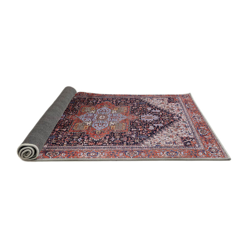 Tapis brun à motif oriental, Rond 3 pi