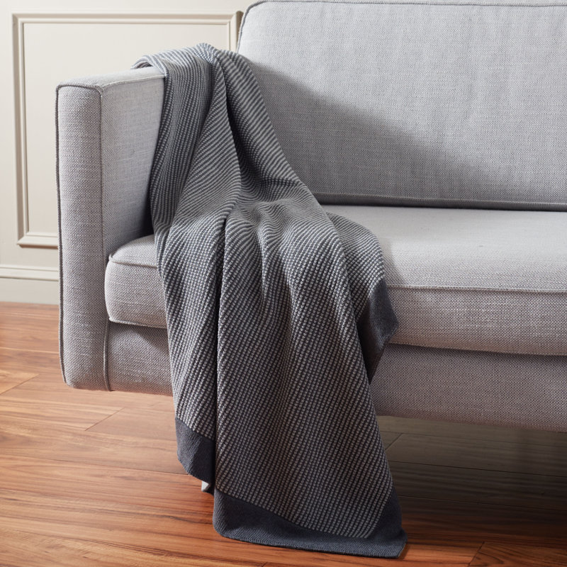 Franca 50x60 Grey Cotton Throw Blanket
