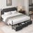 Artevious Upholstered Metal Canopy Storage Bed-234378577-234378580