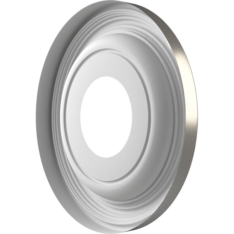 Médaillon traditionnel en PVC thermoformé pour plafond, H 10 po x l 10 po x P 1,13 po, Acier foncé vieilli