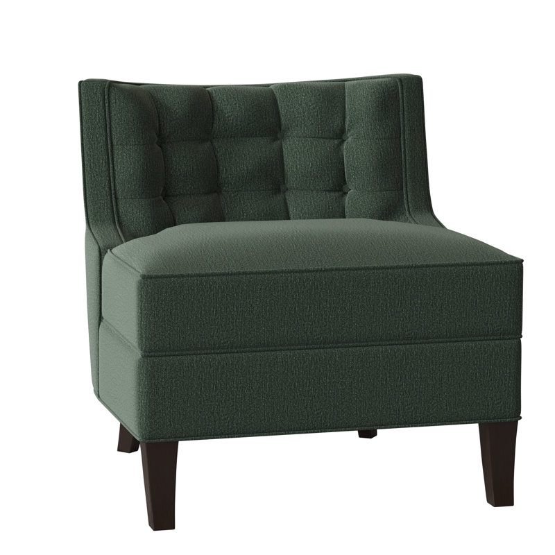 Social Sunbrella® Boucle Tufted Chair, Elise Linen, American Walnut