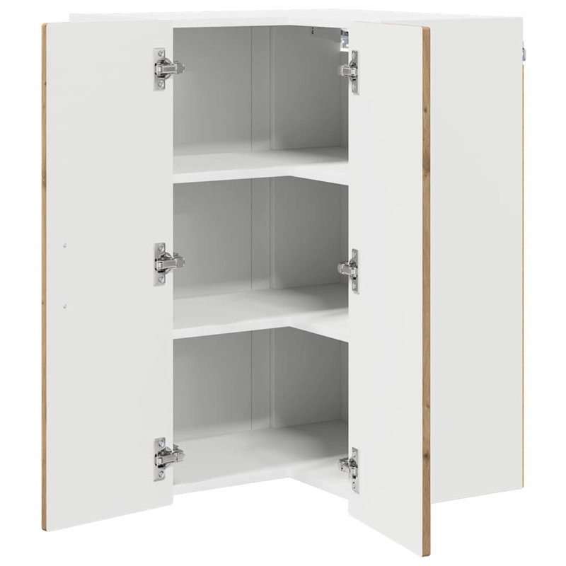 Vidaxl Kitchen Wall Cabinet White 57 X 57 X 80 Cm Engineered Wood, Artisan Oak