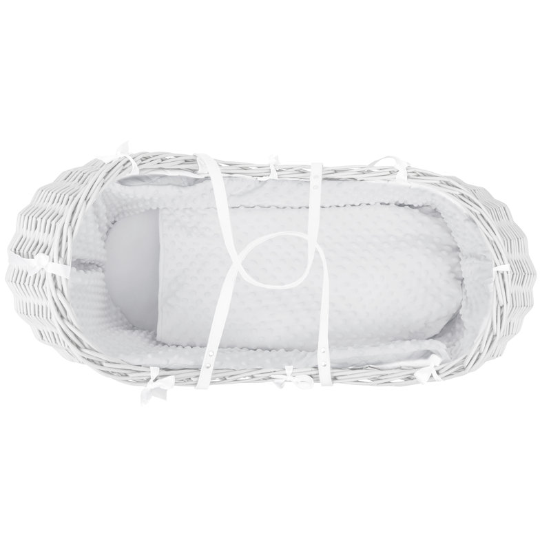 Moses Basket with Bedding with Mattress, White